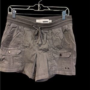SONOMA Gray Cargo Drawstring Waist Shorts